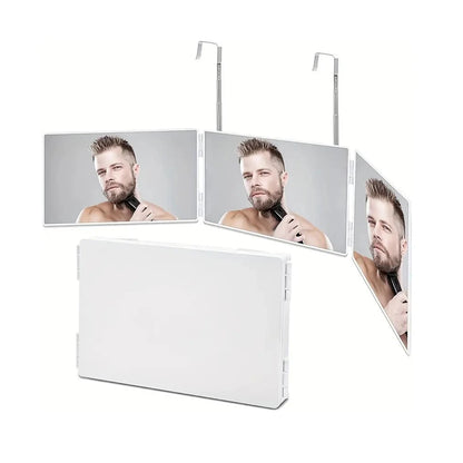 White Retractable Adjustable Hanging Three Mirrors