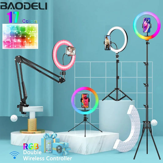 10in RGB Selfie Ring Light Tripod